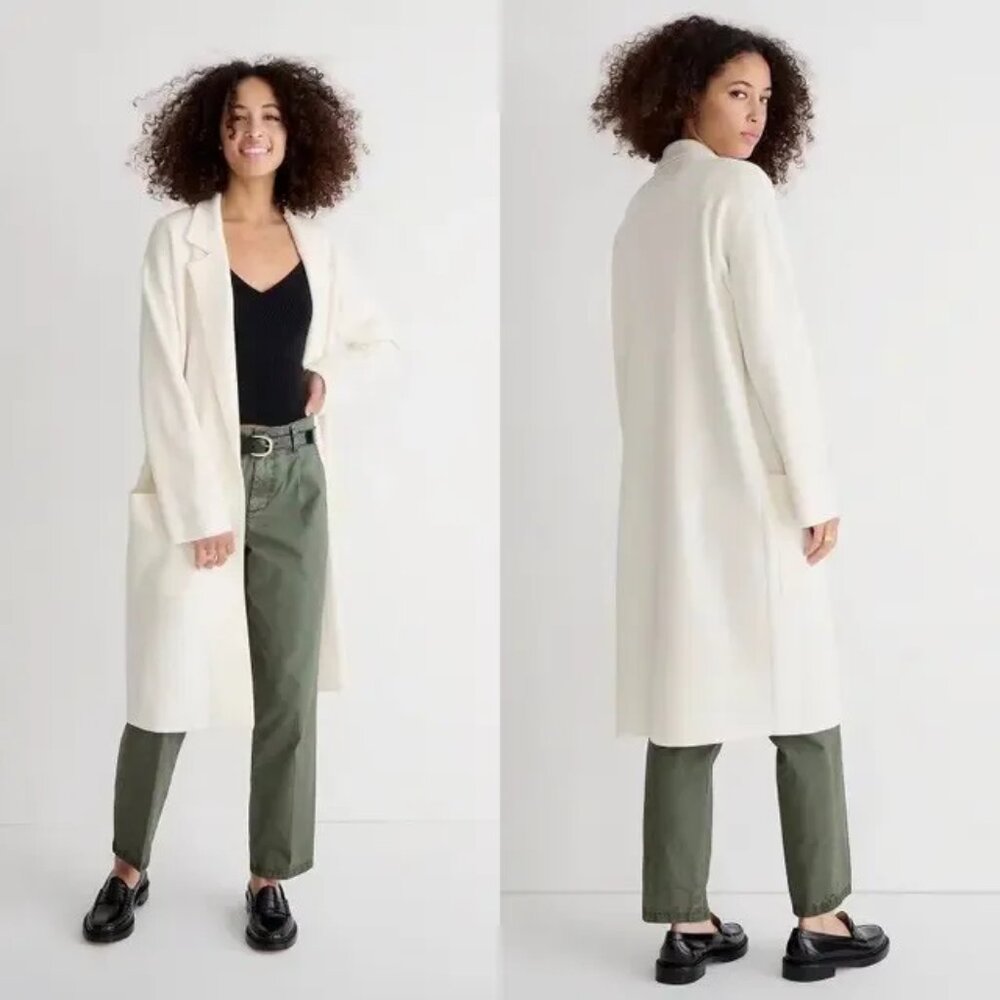 J.Crew Ella open-front long sweater-blazer S
